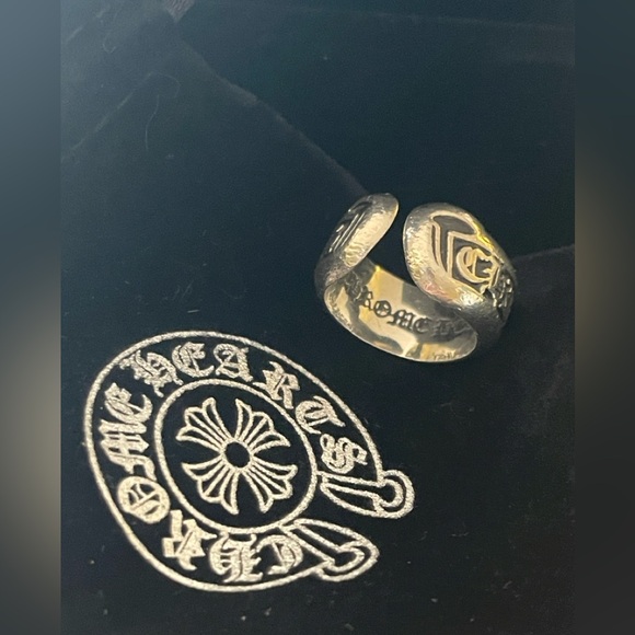 CHROME HEARTS 925 Sterling Silver Scroll Ring Size 5.5 Unisex
